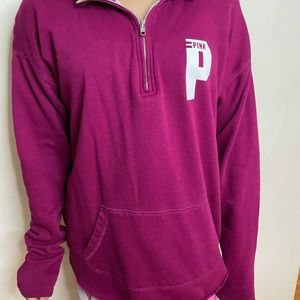 Super cute VS pink half zip sweatshirt!